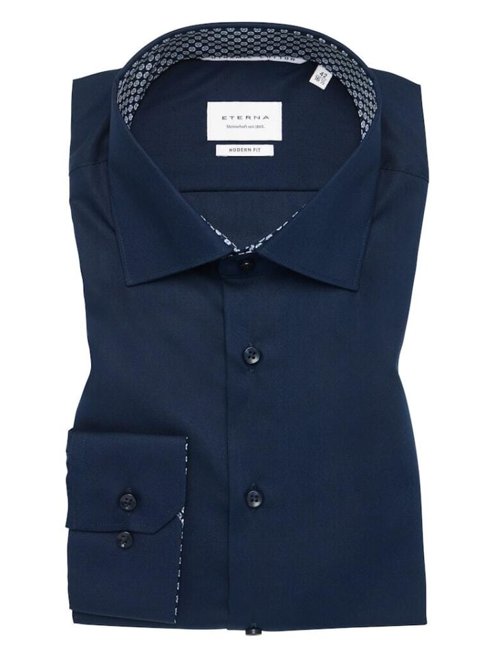 Рубашка с длинными рукавами темно-синего цвета Eterna
Рубашка с длинными рукавами темно-синего цвета Eterna
