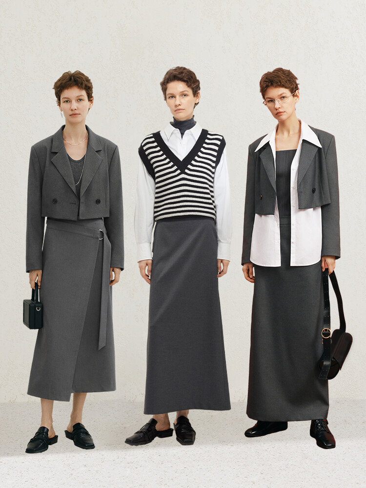 Костюм куртка/юбка Mai Meng для женщин, серый
Костюм куртка/юбка Mai Meng для женщин, серый