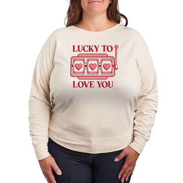 Футболка с длинным рукавом Lucky to Love You из френч-терри plus size Licensed Character
Футболка с длинным рукавом Lucky to Love You из френч-терри plus size Licensed Character