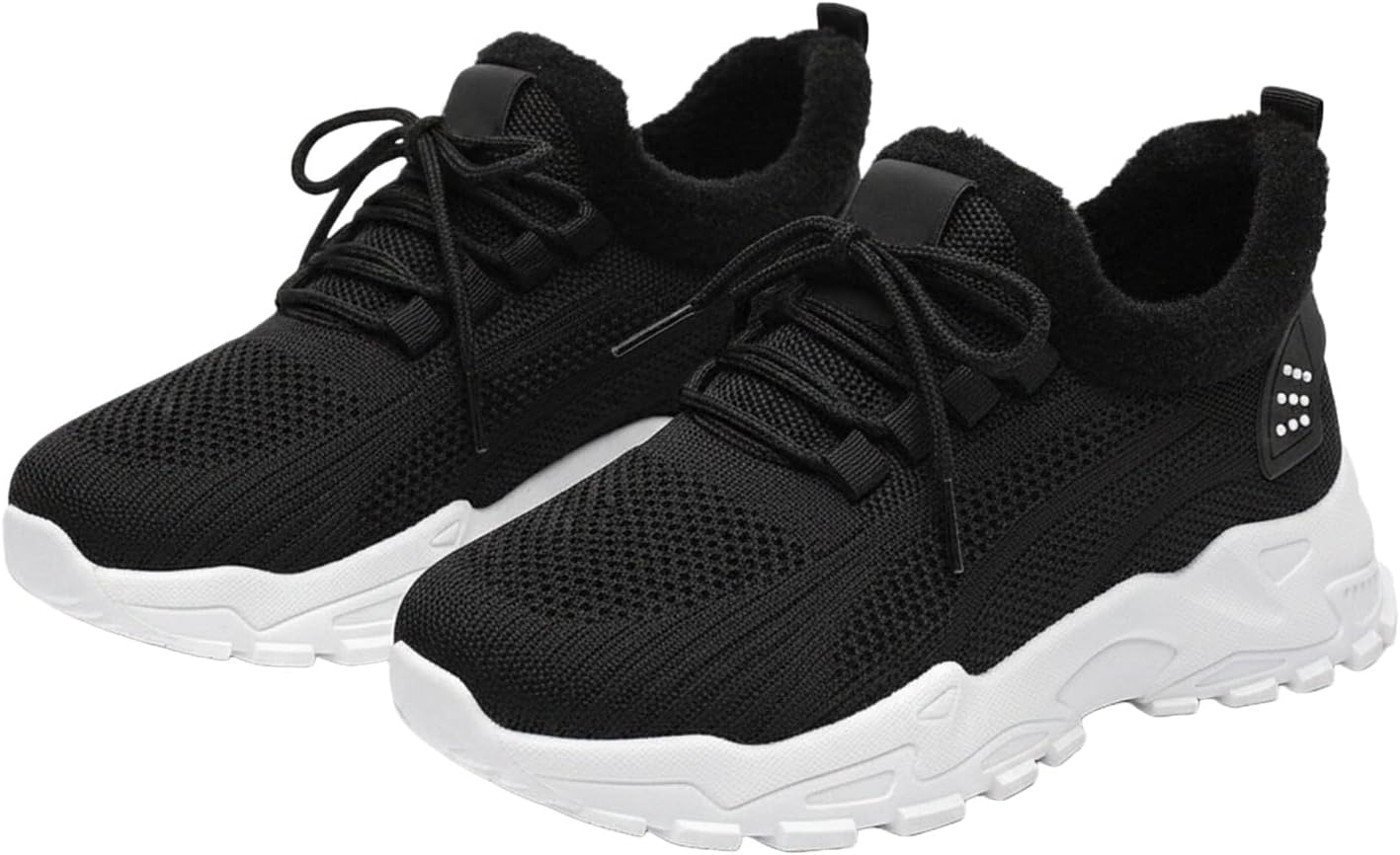 Женские теплые кроссовки с флисовой подкладкой для зимы, теннисные кроссовки на шнуровке, с меховой подкладкой, на платформе, удобные для ходьбы, легкие повседневные кроссовки, противоскользящие Ayziemezm, черный
Женские теплые кроссовки с флисовой подкладкой для зимы, теннисные кроссовки на шнуровке, с меховой подкладкой, на платформе, удобные для ходьбы, легкие повседневные кроссовки, противоскользящие Ayziemezm, черный