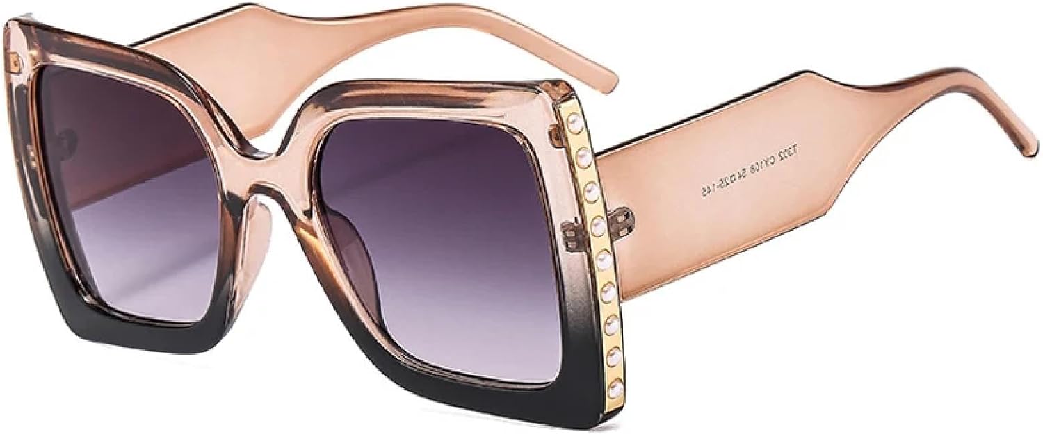 Модные солнцезащитные очки большого размера для женщин, ретро-стиль, роскошные, с жемчужной отделкой, двухцветные, с широкими дужками, солнцезащитные очки для мужчин, защита от УФ-излучения UV400 TVTBBVV, Champagne Black Gray
Модные солнцезащитные очки большого размера для женщин, ретро-стиль, роскошные, с жемчужной отделкой, двухцветные, с широкими дужками, солнцезащитные очки для мужчин, защита от УФ-излучения UV400 TVTBBVV, Champagne Black Gray