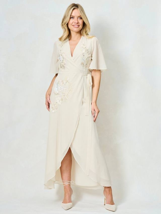 Свадебное платье-рапсодия с фиолетовыми декоративными элементами Hope & Ivy, Ivory
Свадебное платье-рапсодия с фиолетовыми декоративными элементами Hope & Ivy, Ivory