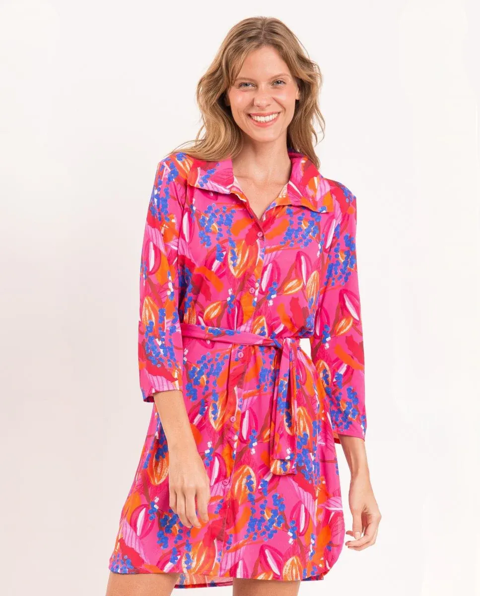Пляжное платье-рубашка с поясом Río de Sol, розовый 
Пляжное платье-рубашка с поясом Río de Sol, розовый