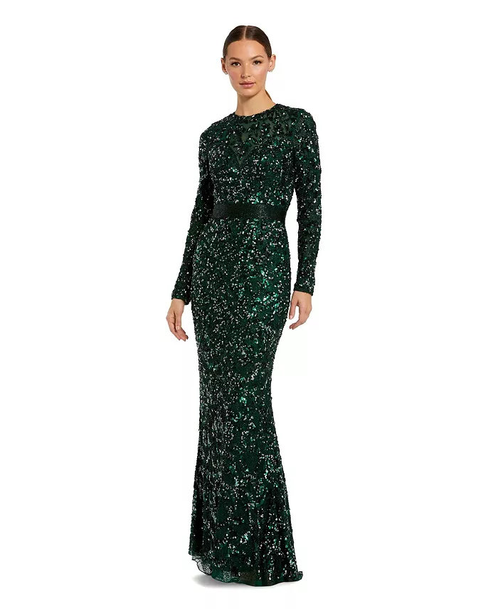 Женское платье с длинными рукавами и отделкой Mac Duggal, зеленый
Женское платье с длинными рукавами и отделкой Mac Duggal, зеленый