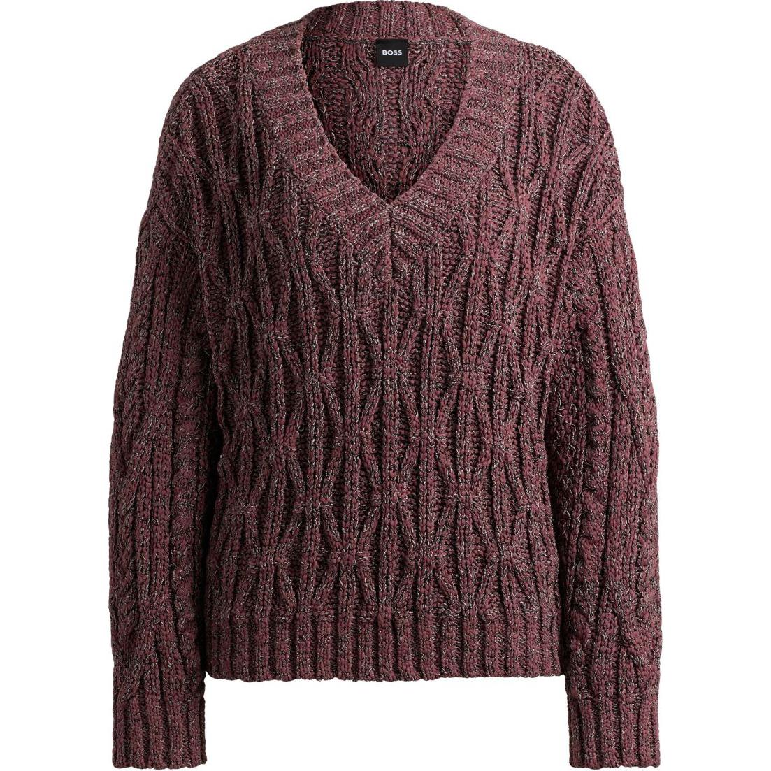 V-образный вырез свитер с косой HUGO BOSS, фиолетовый
V-образный вырез свитер с косой HUGO BOSS, фиолетовый
