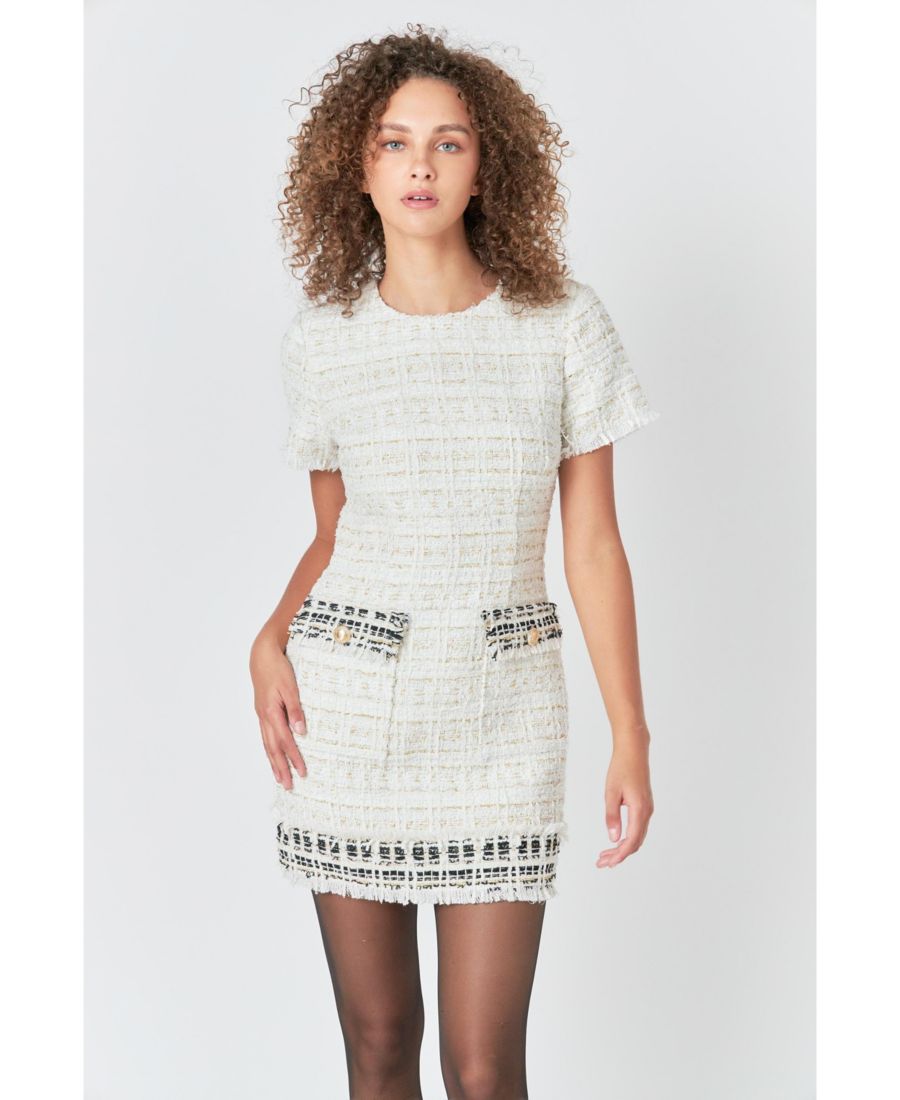 Женское твидовое мини-платье с бахромой endless rose, Ivory multi
Женское твидовое мини-платье с бахромой endless rose, Ivory multi