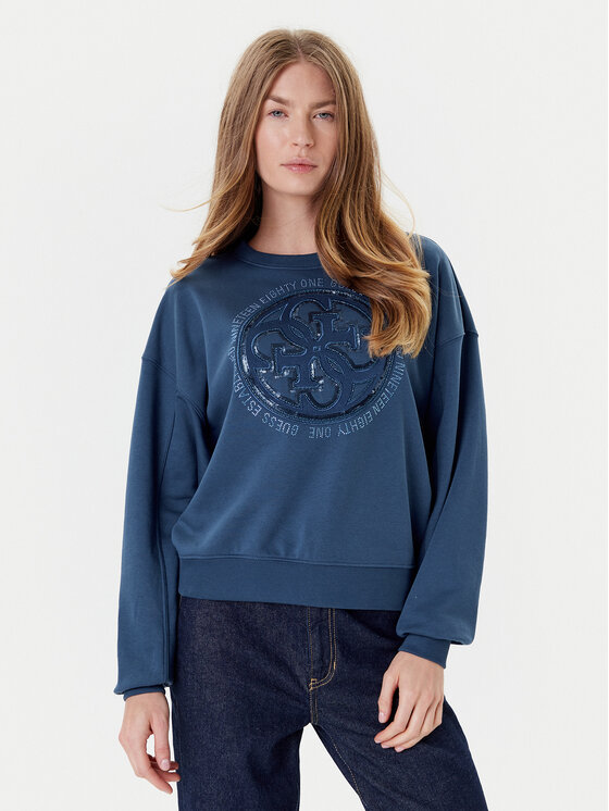 Свитшот regular fit W5YQ07 KB681 Guess, синий 
Свитшот regular fit W5YQ07 KB681 Guess, синий