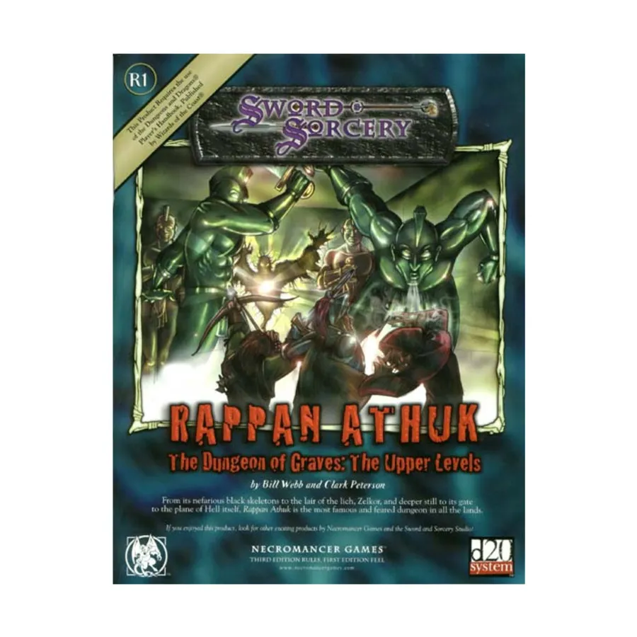 Модуль Rappan Athuk #1 - The Dungeon of Graves - The Upper Levels, d20 Fantasy Adventures (Necromancer Games)
Модуль Rappan Athuk #1 - The Dungeon of Graves - The Upper Levels, d20 Fantasy Adventures (Necromancer Games)