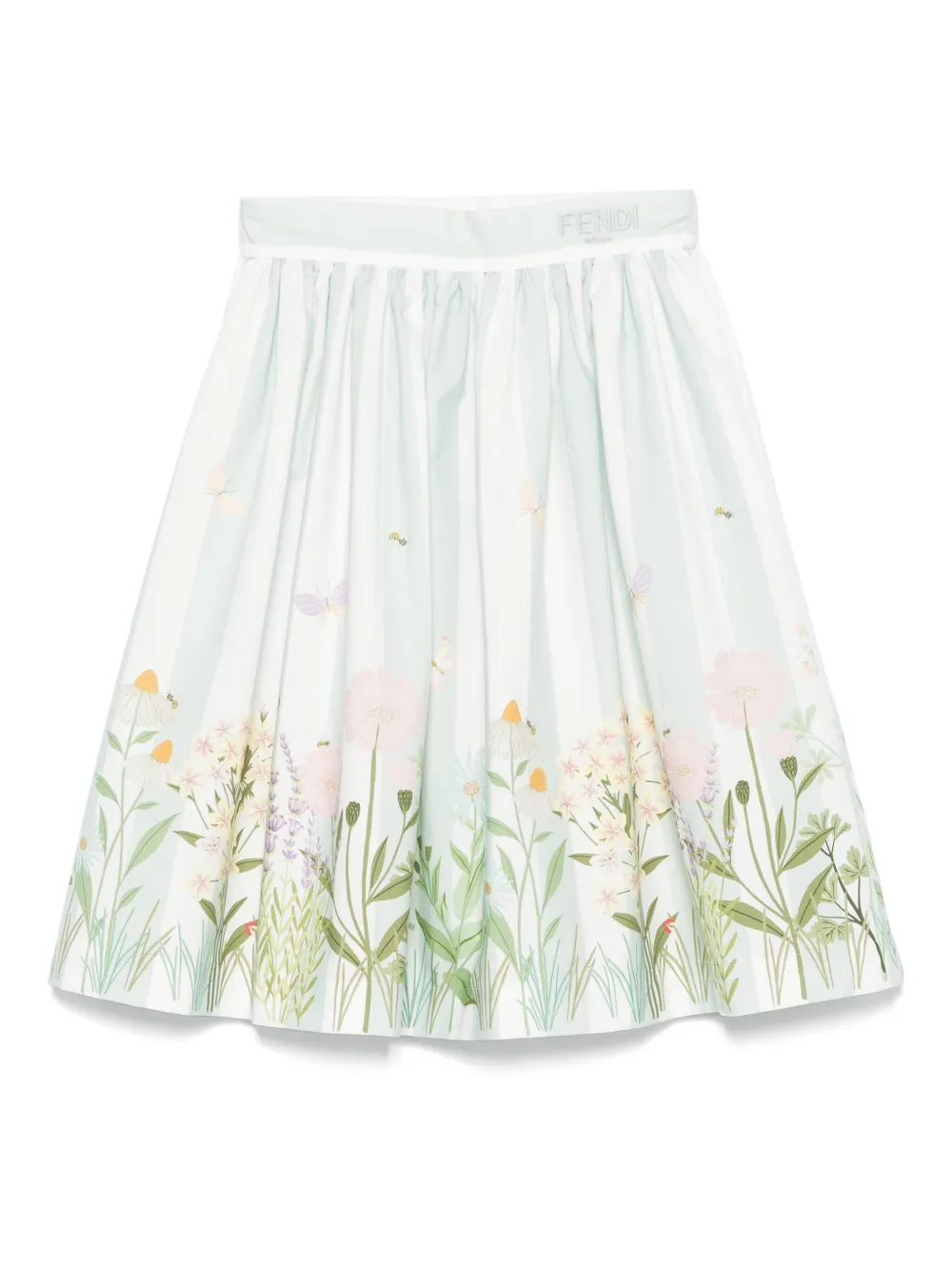 Юбка с вышитым логотипом FENDI KIDS, зеленый 
Юбка с вышитым логотипом FENDI KIDS, зеленый