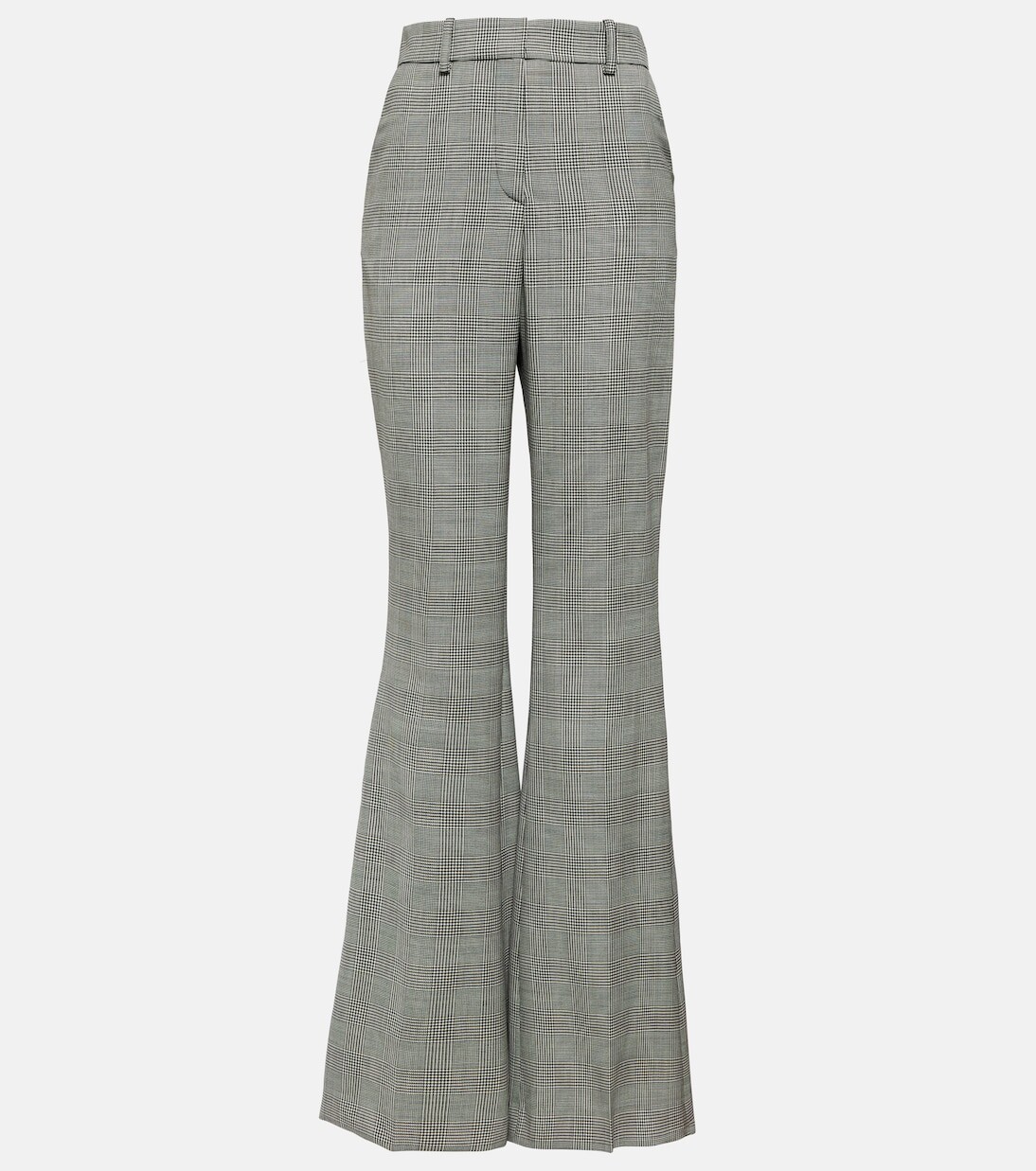 Расклешенные брюки из шерсти в клетку Balmain, серый
Расклешенные брюки из шерсти в клетку Balmain, серый