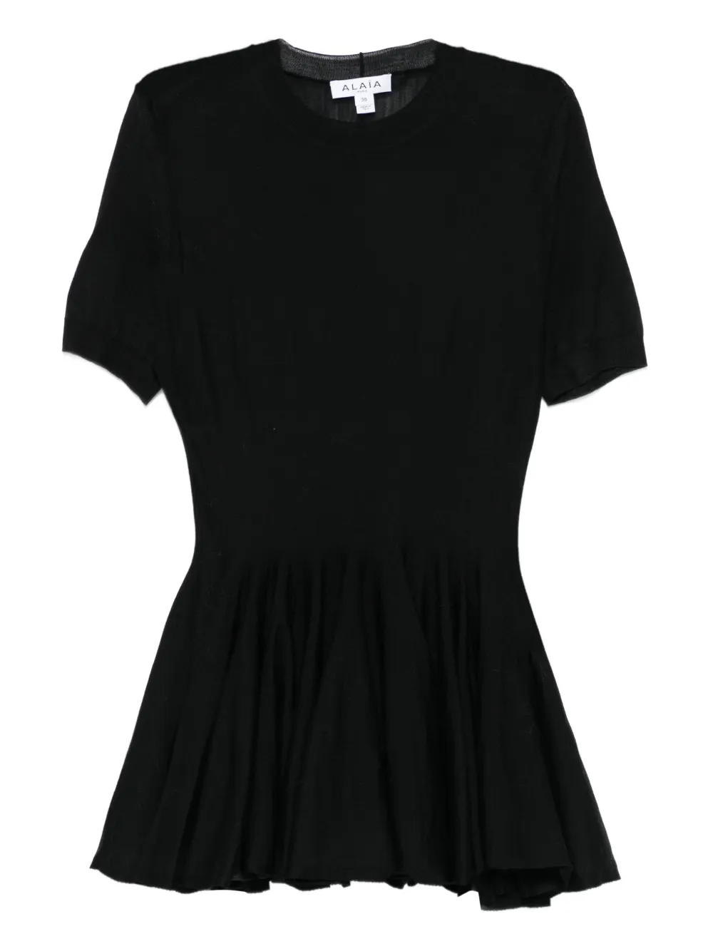 Блузка с короткими рукавами и баской Alaïa, черный
Блузка с короткими рукавами и баской Alaïa, черный