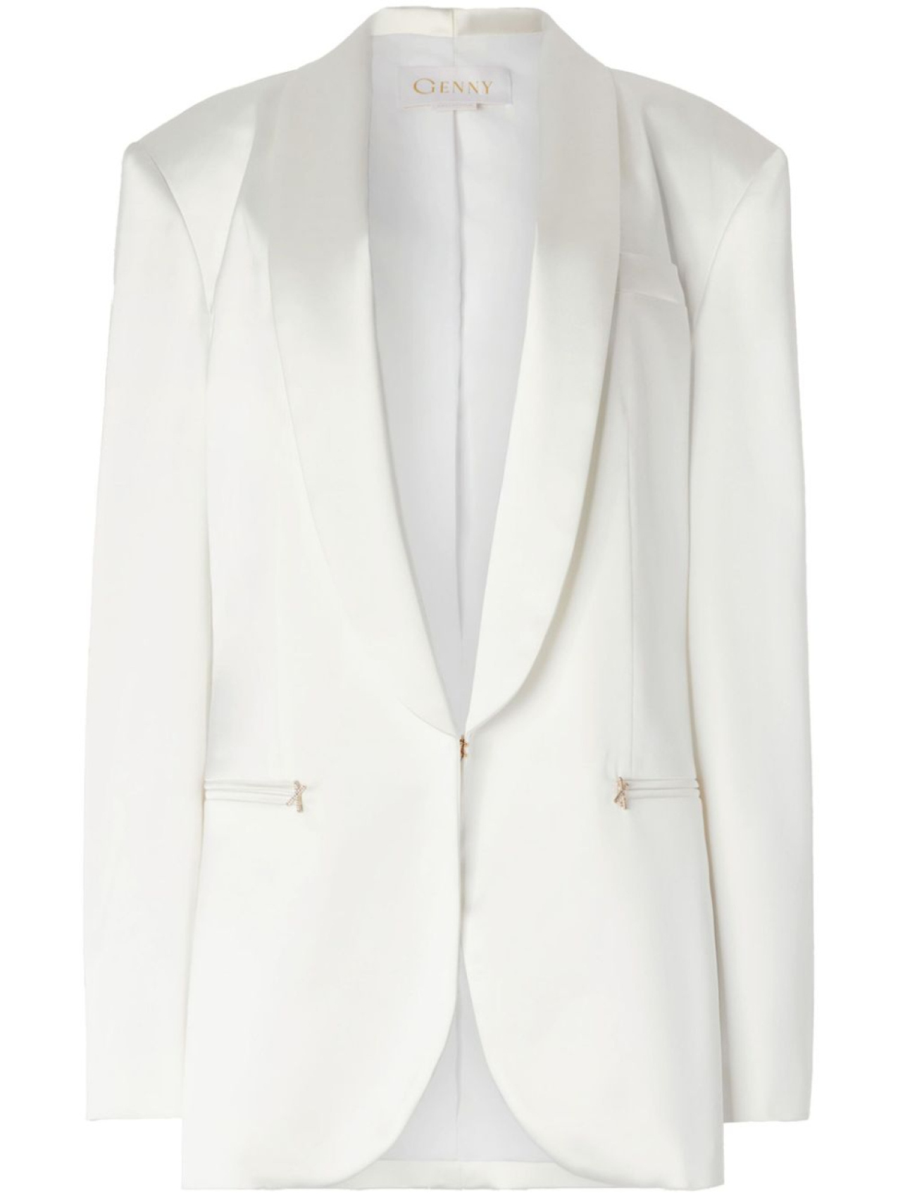 Genny блейзер с атласной окантовкой, белый
Genny блейзер с атласной окантовкой, белый