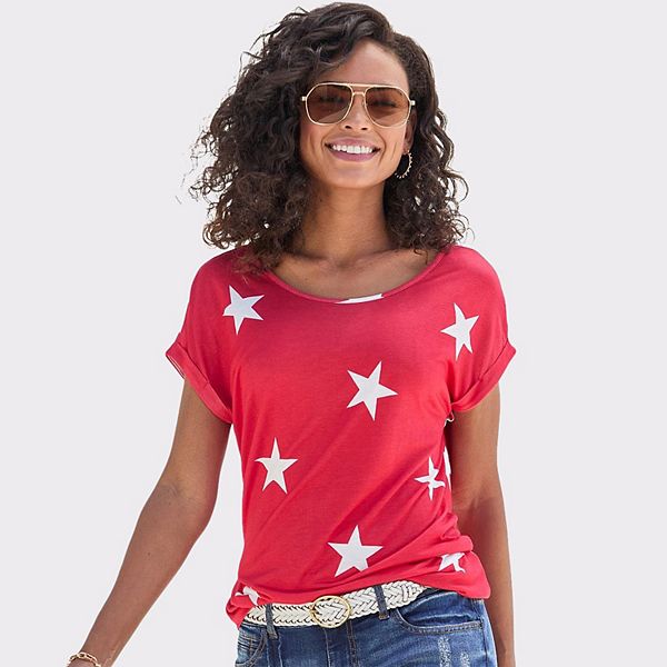 Женский топ с коротким рукавом Lascana, Red And White
Женский топ с коротким рукавом Lascana, Red And White