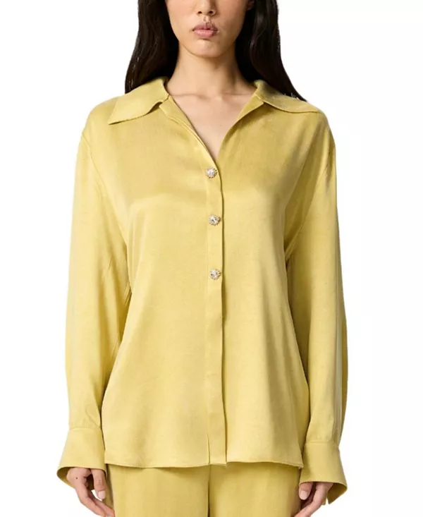 Рубашка с поясом и эффектными пуговицами. Nocturne, желтый
Рубашка с поясом и эффектными пуговицами. Nocturne, желтый