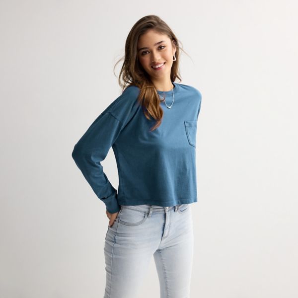 Укороченный топ свободного кроя с длинными рукавами и карманами для юниоров So, цвет cyclone blue
Укороченный топ свободного кроя с длинными рукавами и карманами для юниоров So, цвет cyclone blue