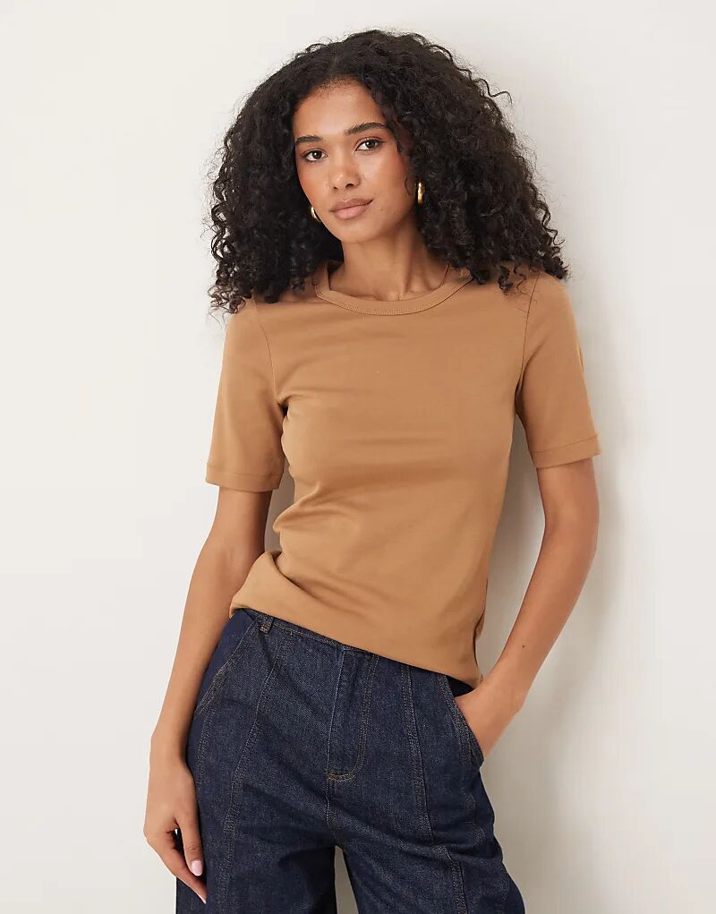 Классическая футболка Gina Tricot с короткими рукавами светло-коричневого цвета
Классическая футболка Gina Tricot с короткими рукавами светло-коричневого цвета