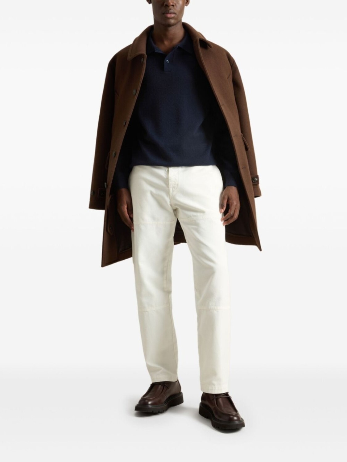 Woolrich кашемировый свитер с воротником-поло, синий 
Woolrich кашемировый свитер с воротником-поло, синий