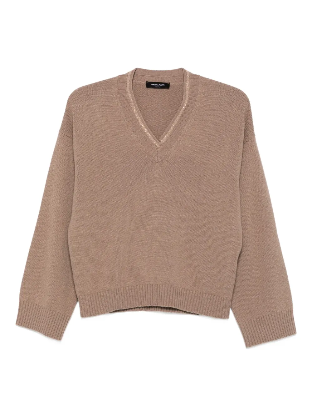 Декорированный свитер с V-образным вырезом Fabiana Filippi, коричневый
Декорированный свитер с V-образным вырезом Fabiana Filippi, коричневый