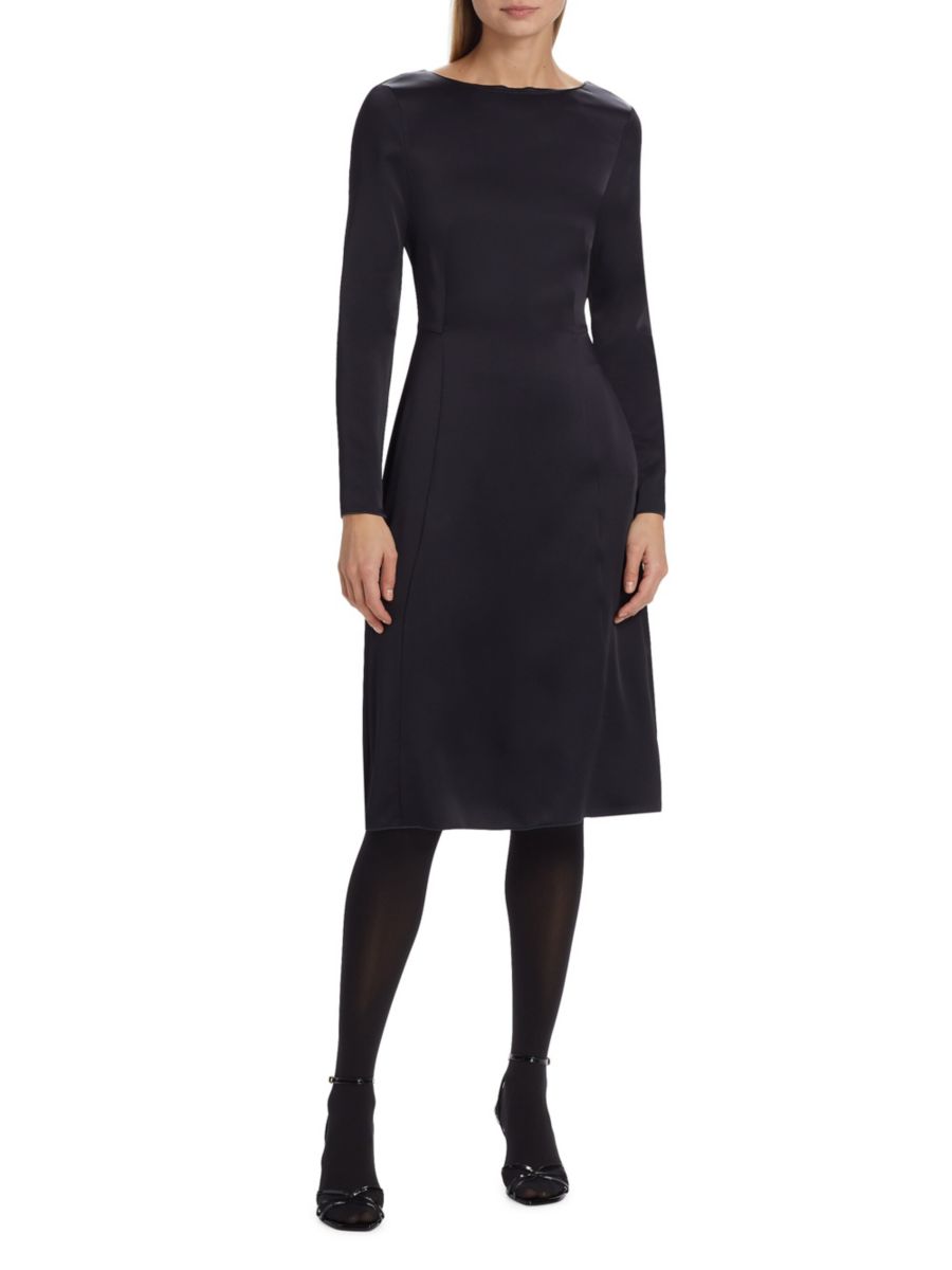 Атласное платье миди с длинными рукавами Piazza Sempione, синий
Атласное платье миди с длинными рукавами Piazza Sempione, синий