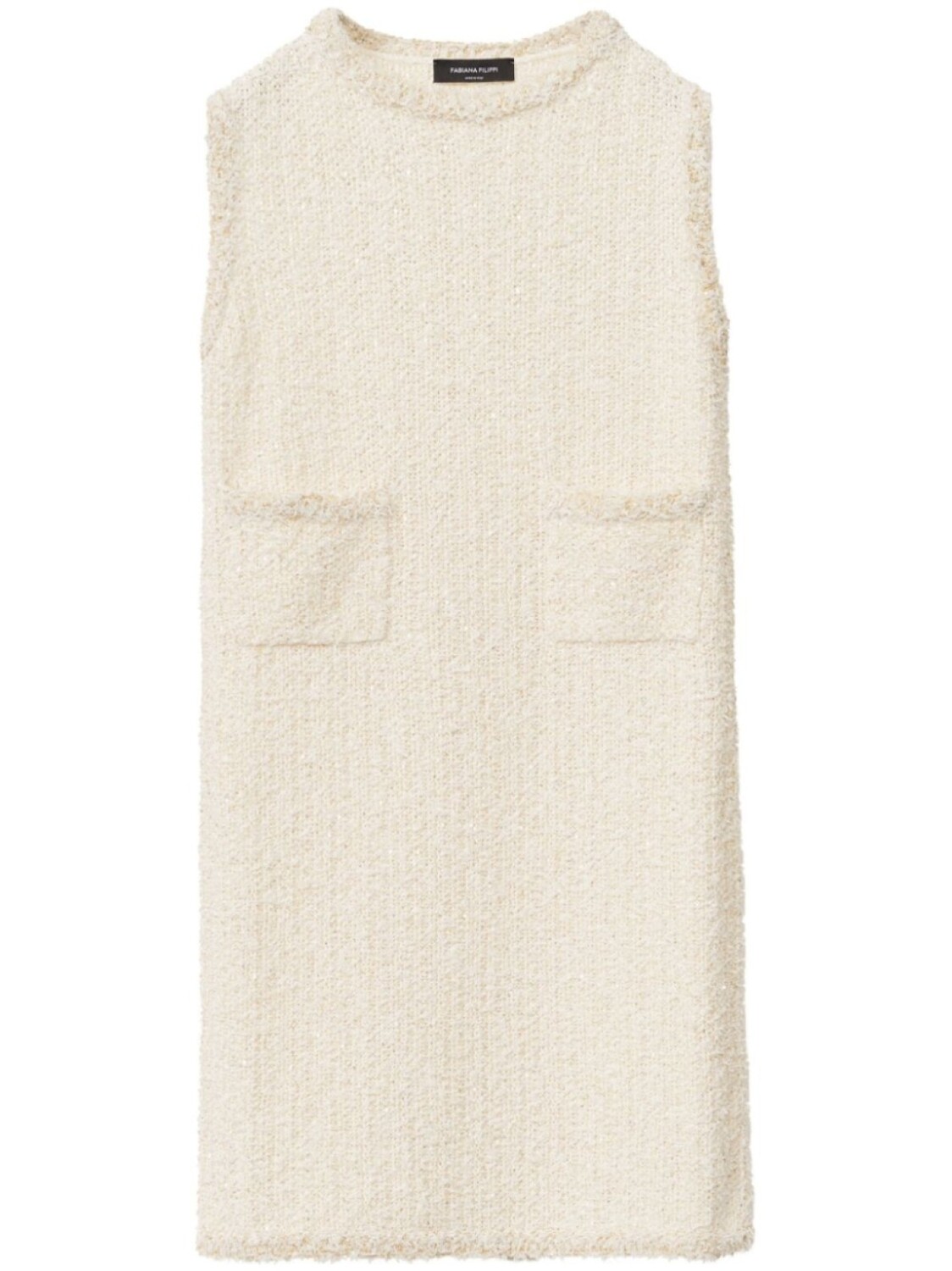 Fabiana Filippi твидовое платье мини, белый 
Fabiana Filippi твидовое платье мини, белый