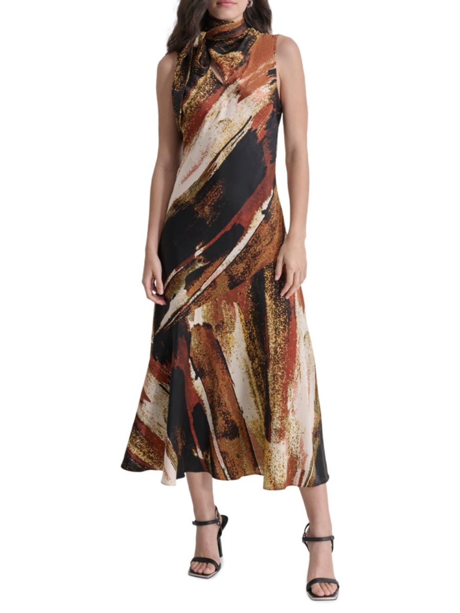 Платье без рукавов с принтом и завязкой на шее DKNY, цвет Brown Multi
Платье без рукавов с принтом и завязкой на шее DKNY, цвет Brown Multi