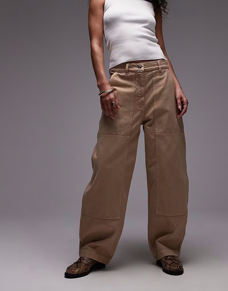 Рабочие брюки ARKET с тройной строчкой в бежевом цвете 
Рабочие брюки ARKET с тройной строчкой в бежевом цвете