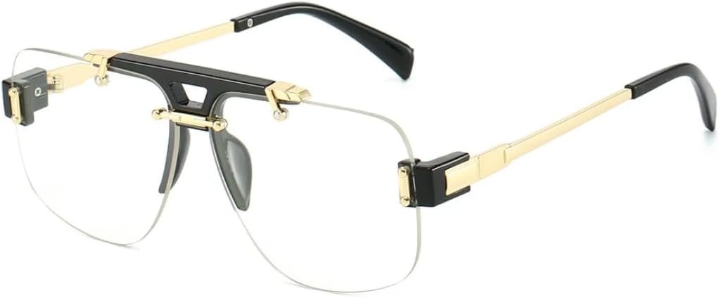 Солнцезащитные очки в полуободковой оправе для женщин и мужчин, винтажные, большие, в стиле панк, металлические, роскошные, популярные, с защитой от УФ-излучения UV400 UUPTTPL, Black Gold Clear
Солнцезащитные очки в полуободковой оправе для женщин и мужчин, винтажные, большие, в стиле панк, металлические, роскошные, популярные, с защитой от УФ-излучения UV400 UUPTTPL, Black Gold Clear