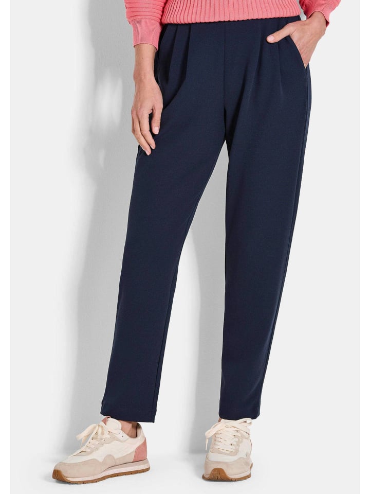 GOLDNER Укороченный размер: деловые брюки SARA на резинке с удобным поясом, темно-синего цвета
GOLDNER Укороченный размер: деловые брюки SARA на резинке с удобным поясом, темно-синего цвета