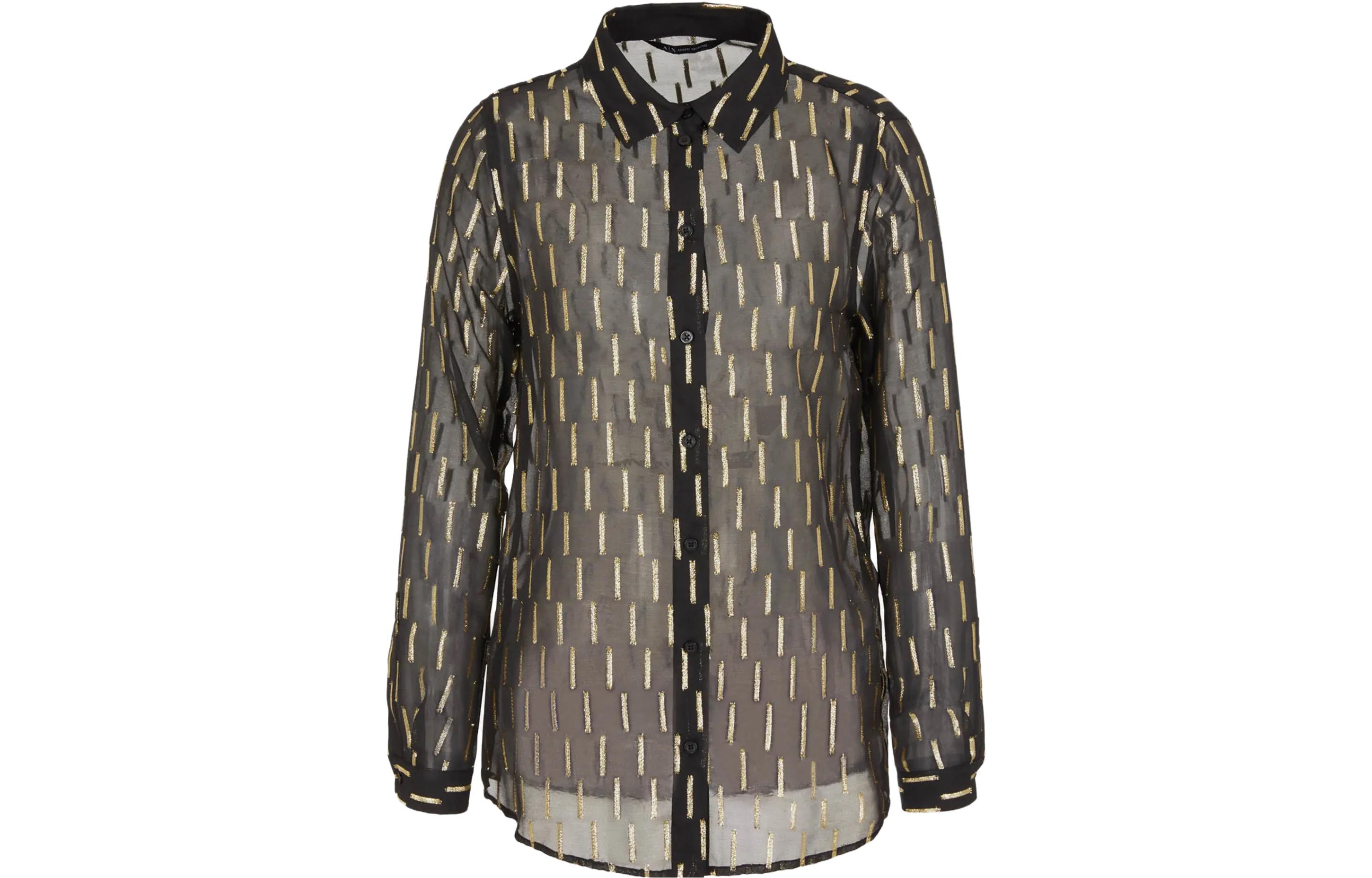 Рубашка в полоску с пуговицами ARMANI EXCHANGE, черный
Рубашка в полоску с пуговицами ARMANI EXCHANGE, черный