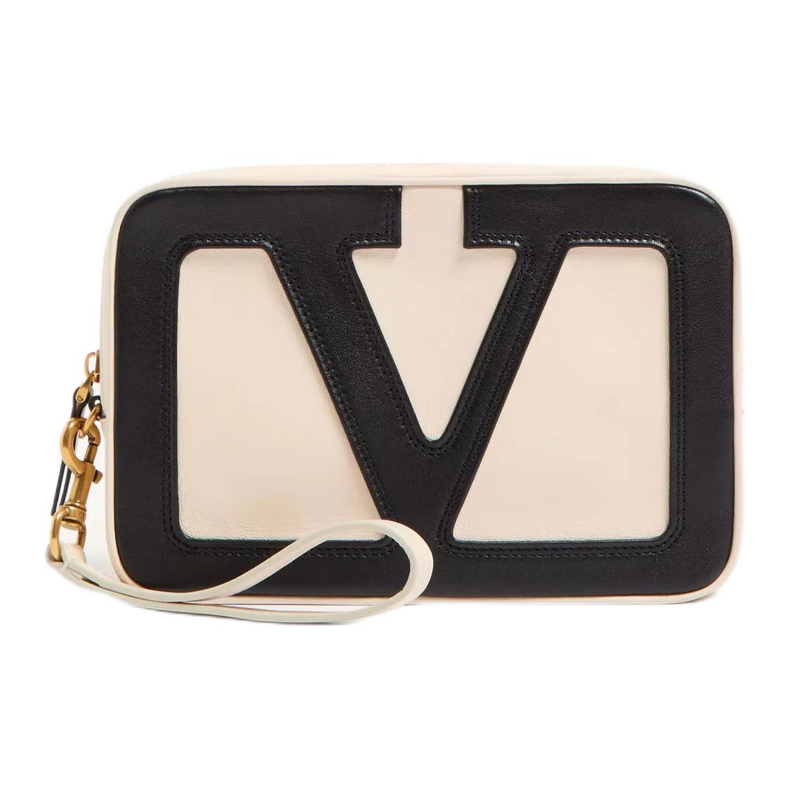 Valentino Кожаная сумка клатч женская кремово-белая и черная
Valentino Кожаная сумка клатч женская кремово-белая и черная