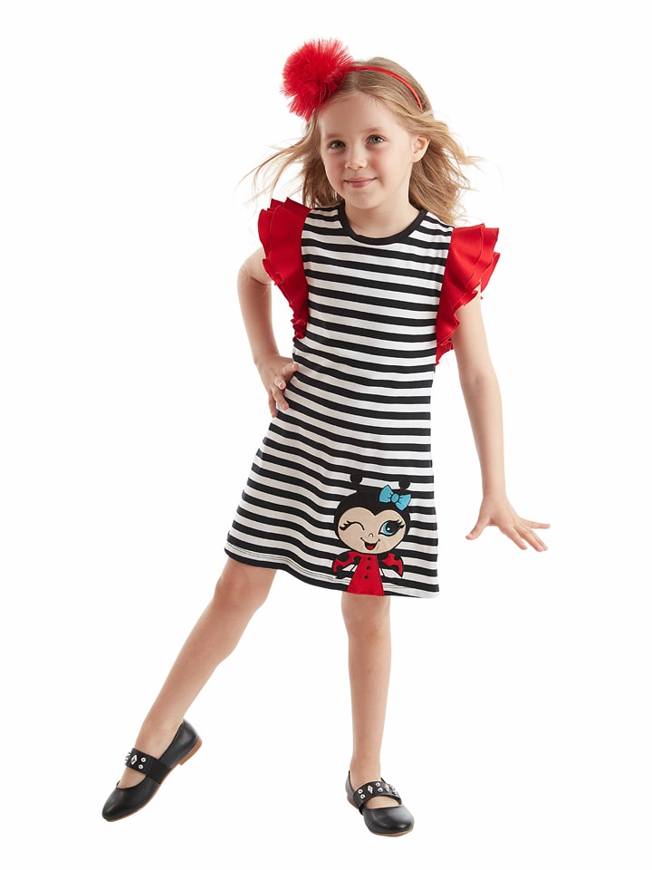 Платье Denokids, цвет schwarz/weiß/rot 
Платье Denokids, цвет schwarz/weiß/rot