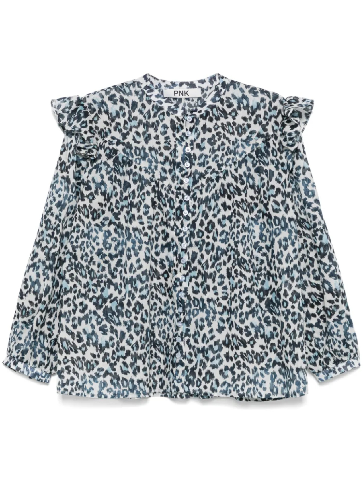 Рубашка с анималистичным принтом и оборками PNK, синий
Рубашка с анималистичным принтом и оборками PNK, синий