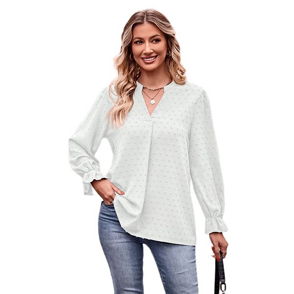 Женская блузка с длинным рукавом Swiss Dot в расслабленном крое Yesfashion, White
Женская блузка с длинным рукавом Swiss Dot в расслабленном крое Yesfashion, White