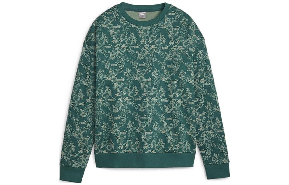 Свитшот женский темно-зеленый Puma 
Свитшот женский темно-зеленый Puma