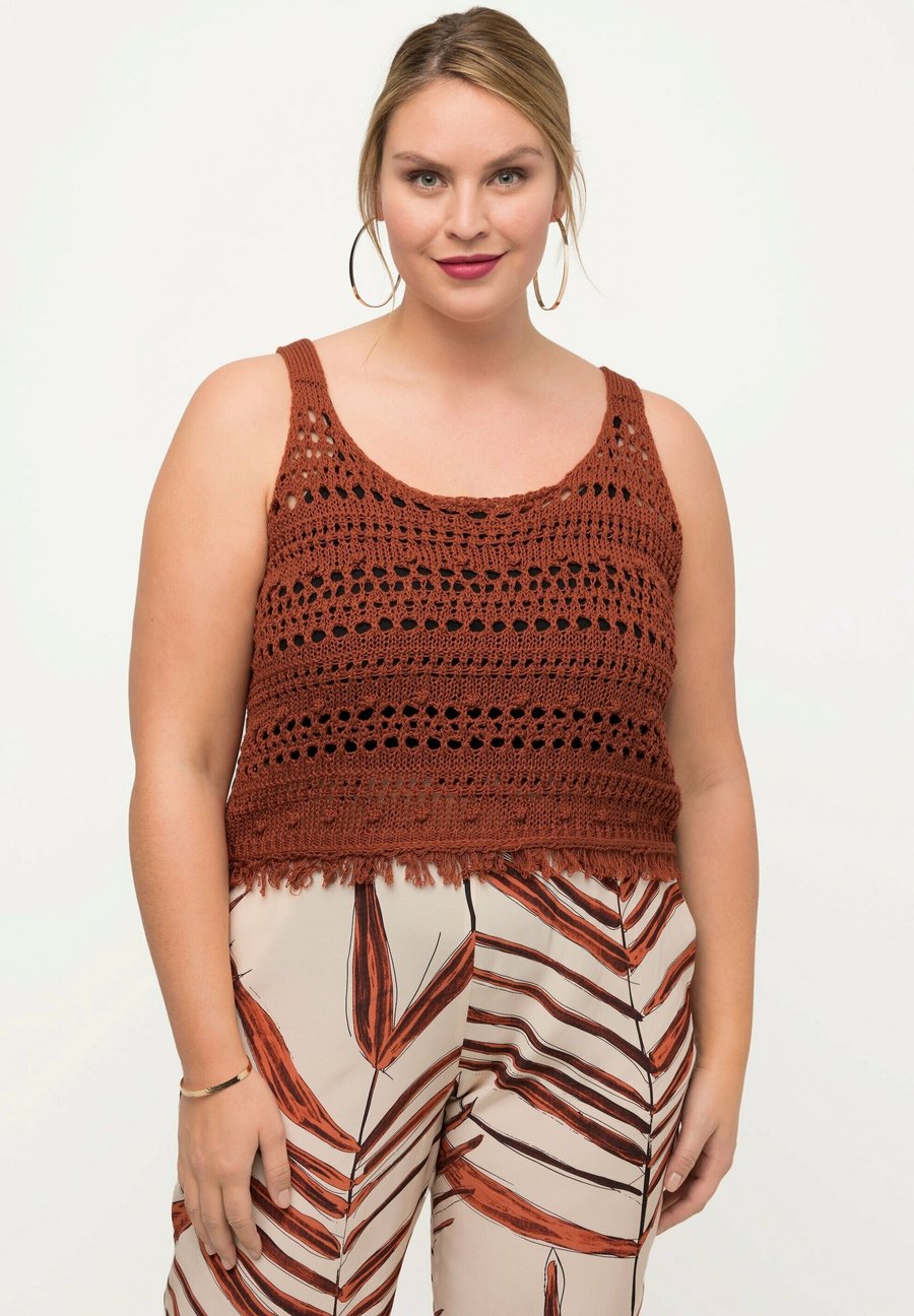 Топ Ulla Popken Top, Terracotta/Brown
Топ Ulla Popken Top, Terracotta/Brown