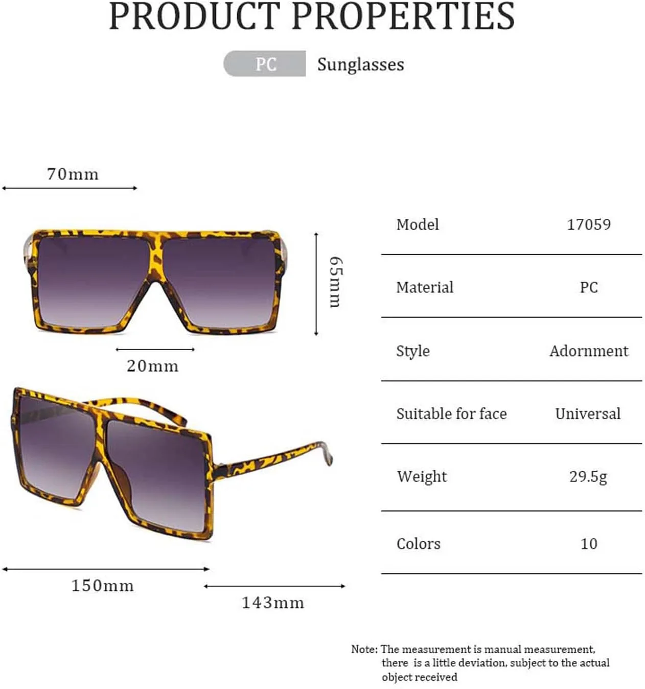 Солнцезащитные очки XINXIN в крупной оправе для мужчин и женщин, для активного отдыха, вечеринок, уличной фотосъемки, отпуска и пляжа (Цвет: C, Размер: Средний), C
Солнцезащитные очки XINXIN в крупной оправе для мужчин и женщин, для активного отдыха, вечеринок, уличной фотосъемки, отпуска и пляжа (Цвет: C, Размер: Средний), C