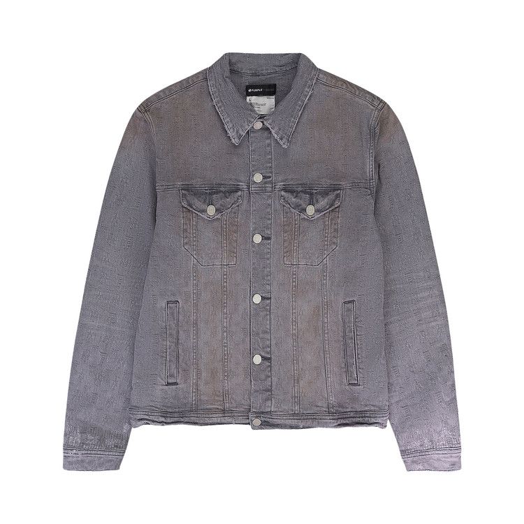 Куртка PURPLE BRAND Washed Jacquard Trucker Denim Jacket, Grey 
Куртка PURPLE BRAND Washed Jacquard Trucker Denim Jacket, Grey
