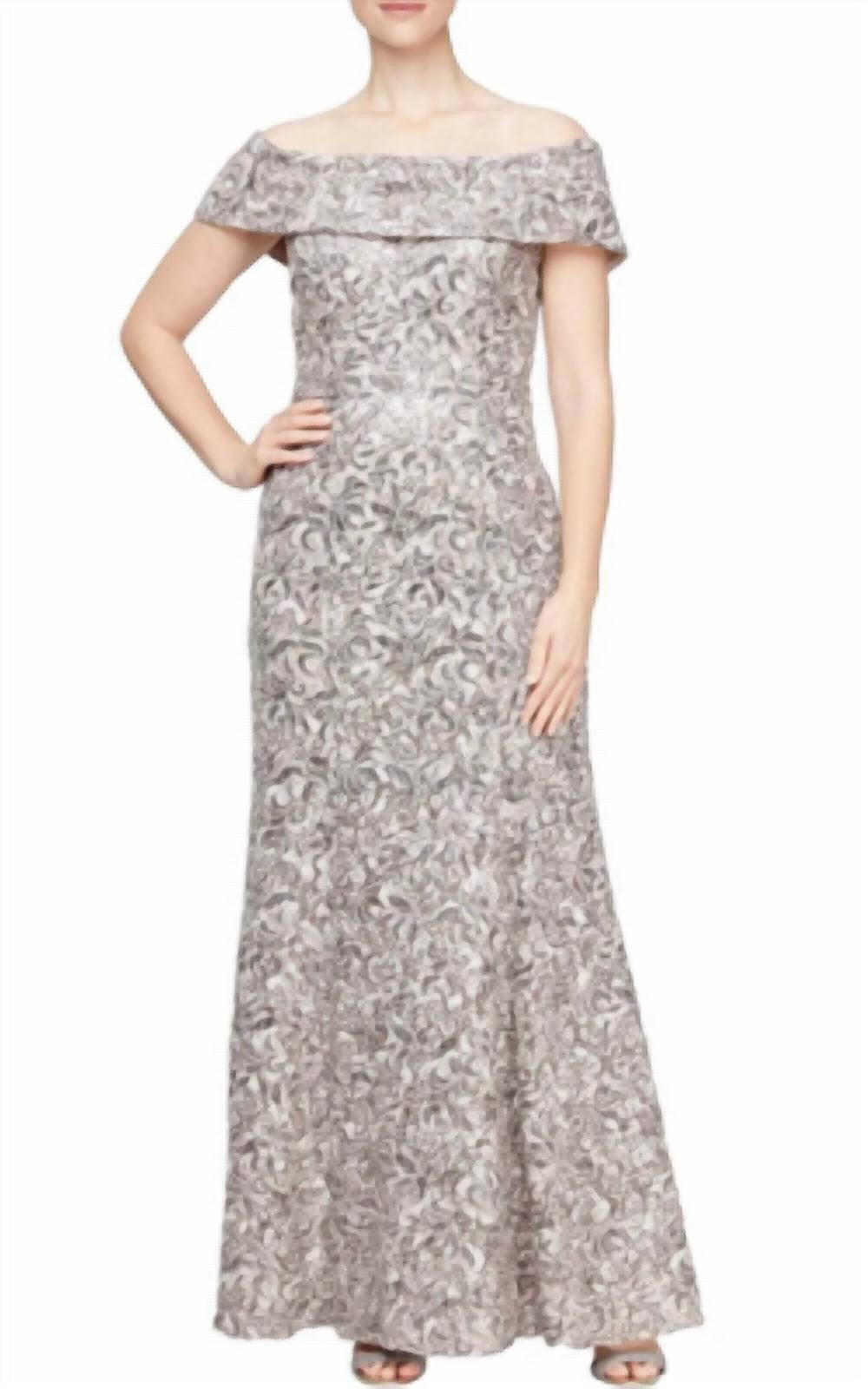 Макси-платье с открытыми плечами в цвете норка Alex Evenings, Mink
Макси-платье с открытыми плечами в цвете норка Alex Evenings, Mink