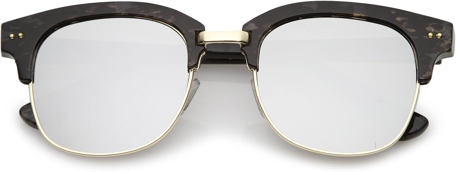 zeroUV - Современные солнцезащитные очки в полуободковой оправе с мраморным принтом, цветными зеркальными плоскими линзами и роговой оправой, 51 мм, Grey Gold / Silver Mirror
zeroUV - Современные солнцезащитные очки в полуободковой оправе с мраморным принтом, цветными зеркальными плоскими линзами и роговой оправой, 51 мм, Grey Gold / Silver Mirror