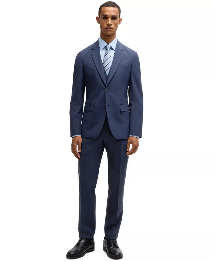 Мужской приталенный тройной костюм в клетку Hugo Boss, синий
Мужской приталенный тройной костюм в клетку Hugo Boss, синий