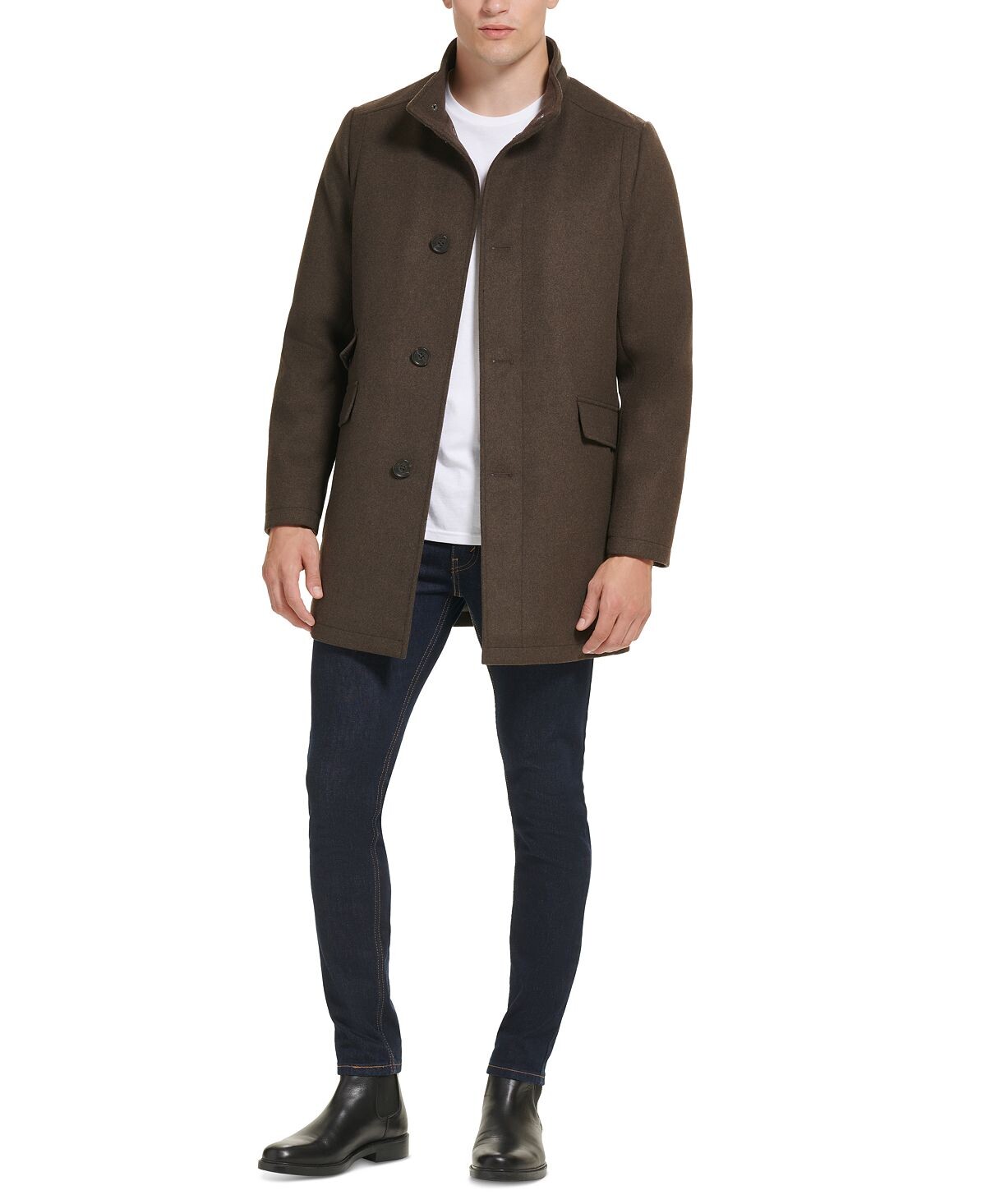 Мужское шерстяное автомобильное пальто на пуговицах Kenneth Cole
Мужское шерстяное автомобильное пальто на пуговицах Kenneth Cole