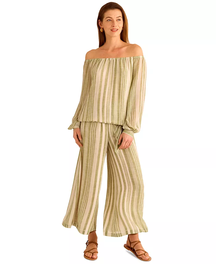 Женский топ с асимметричным краем и завязками на плечах в полоску Vince Camuto, зеленый
Женский топ с асимметричным краем и завязками на плечах в полоску Vince Camuto, зеленый