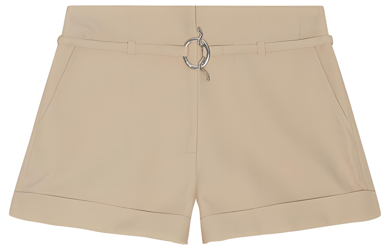 GANNI Шорты с поясом и подвернутым краем, Светлый хаки
GANNI Шорты с поясом и подвернутым краем, Светлый хаки