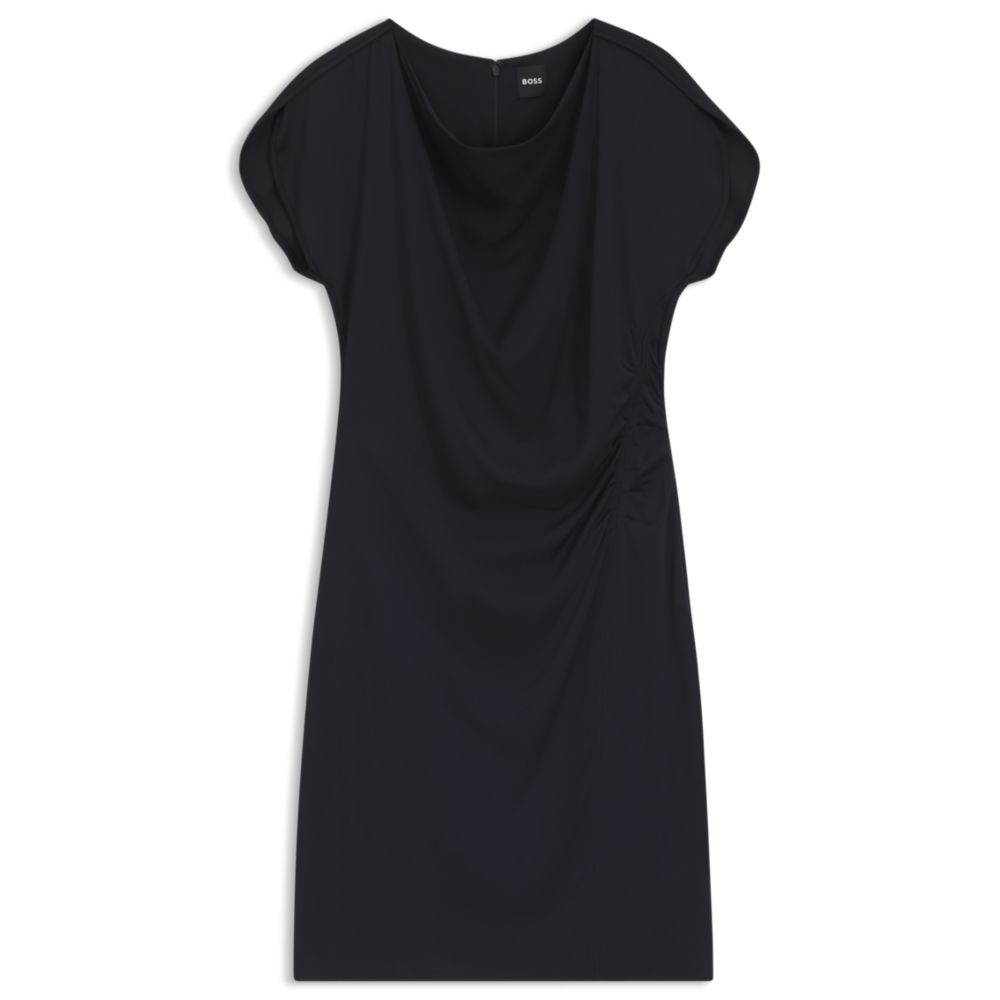 Платье с драпированным вырезом и сборками BOSS, темно-синий
Платье с драпированным вырезом и сборками BOSS, темно-синий