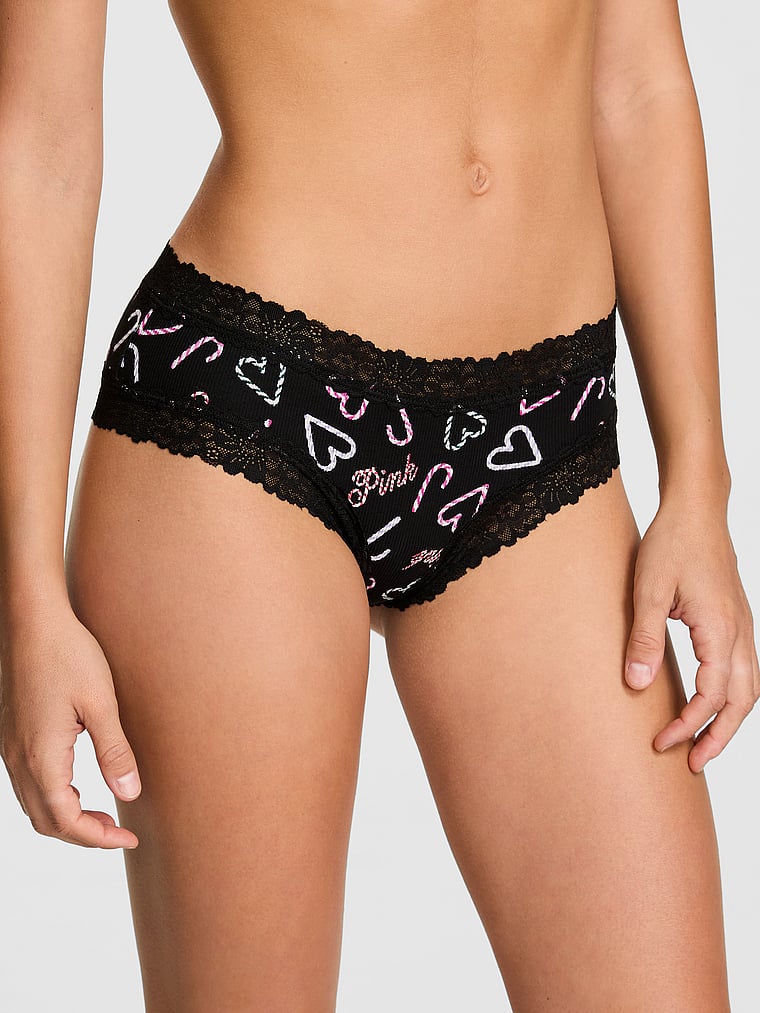 Кружевные трусики Wink с дерзкой отделкой Pink, lace trim black candy cane heart print
Кружевные трусики Wink с дерзкой отделкой Pink, lace trim black candy cane heart print