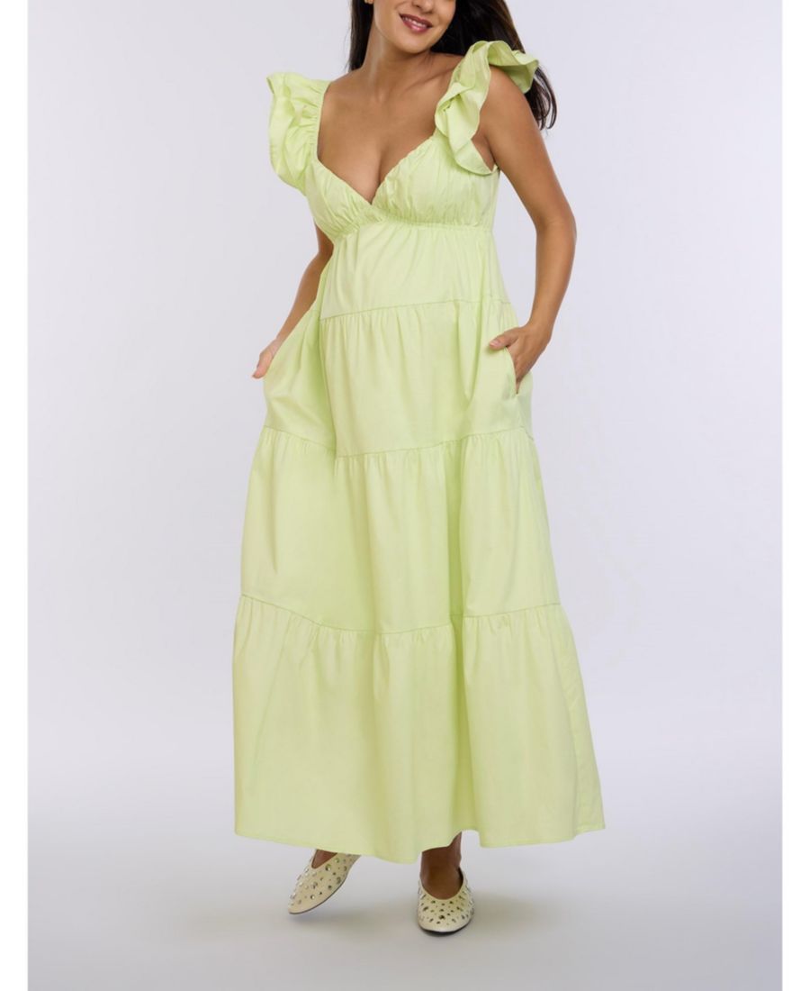 Длинное платье для беременных с оборками на рукавах и завязками на спине - Материнство Motherhood Maternity, Soft lime
Длинное платье для беременных с оборками на рукавах и завязками на спине - Материнство Motherhood Maternity, Soft lime