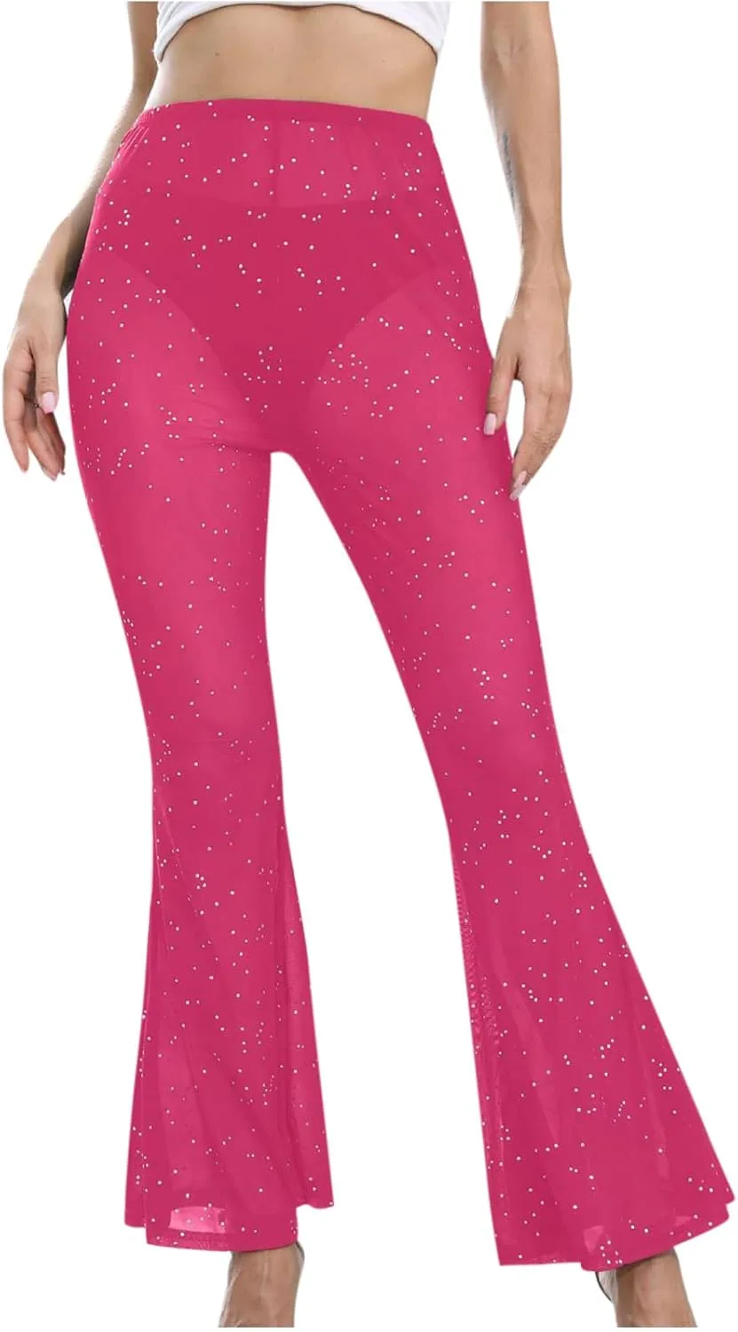 Женские сексуальные прозрачные расклешенные брюки Sheer Mesh Stretch High Waist с блестками LMSXCT
Женские сексуальные прозрачные расклешенные брюки Sheer Mesh Stretch High Waist с блестками LMSXCT