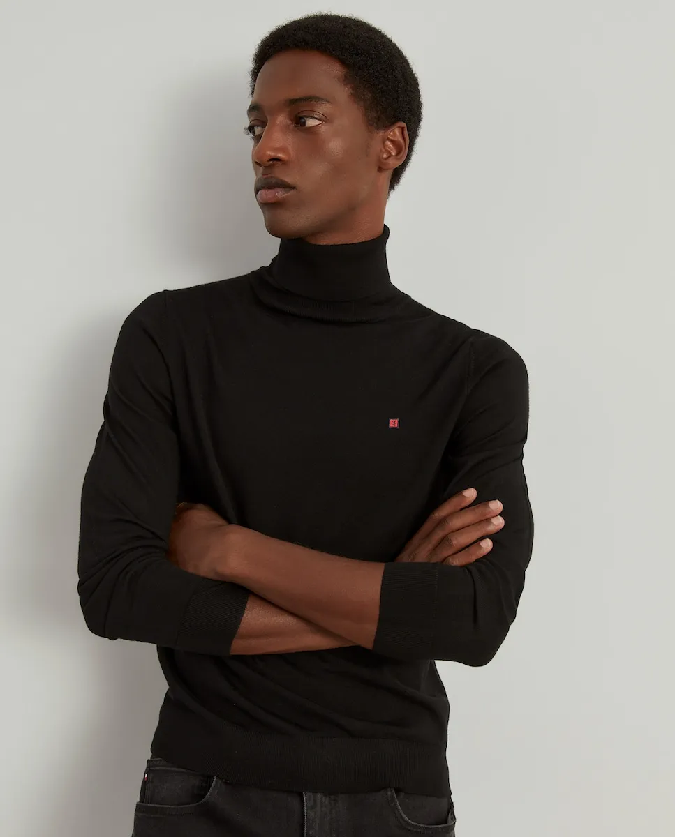 Мужской свитер с высоким воротом, 100% шерсть мериноса, черного цвета Lion of Porches
Мужской свитер с высоким воротом, 100% шерсть мериноса, черного цвета Lion of Porches