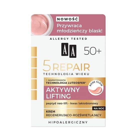 Восстанавливающий и осветляющий ночной крем 50мл AA Technology of Age 5Repair 50+ Active Lifting 5Repair 50+ Active Lifting
Восстанавливающий и осветляющий ночной крем 50мл AA Technology of Age 5Repair 50+ Active Lifting 5Repair 50+ Active Lifting
