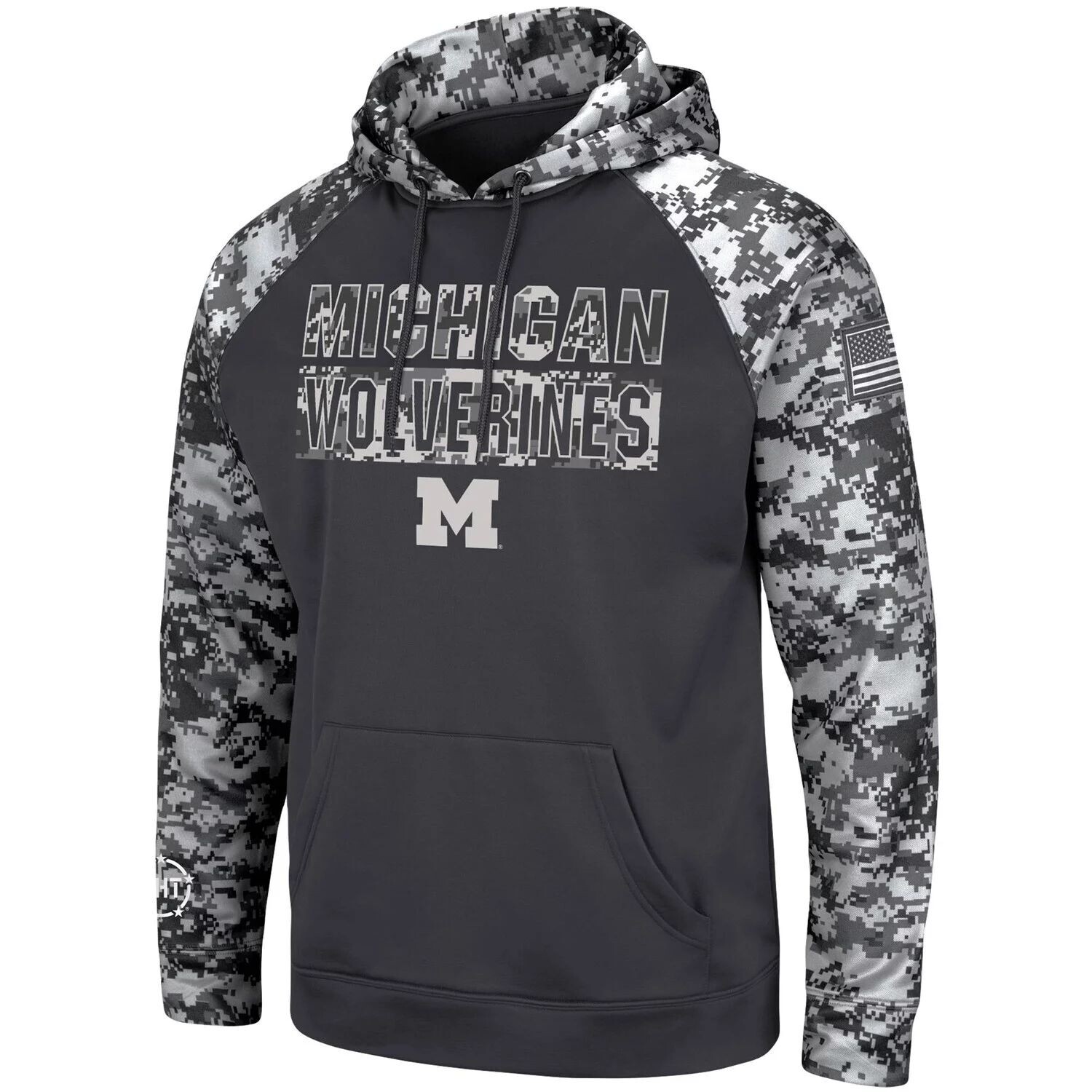 Мужской темно-серый пуловер с капюшоном Michigan Wolverines OHT Military Appreciation Digital Camo Colosseum
Мужской темно-серый пуловер с капюшоном Michigan Wolverines OHT Military Appreciation Digital Camo Colosseum
